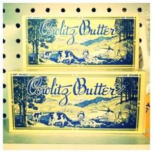 Mid-century butter boxes spotted during our recent road trip antiquing. 