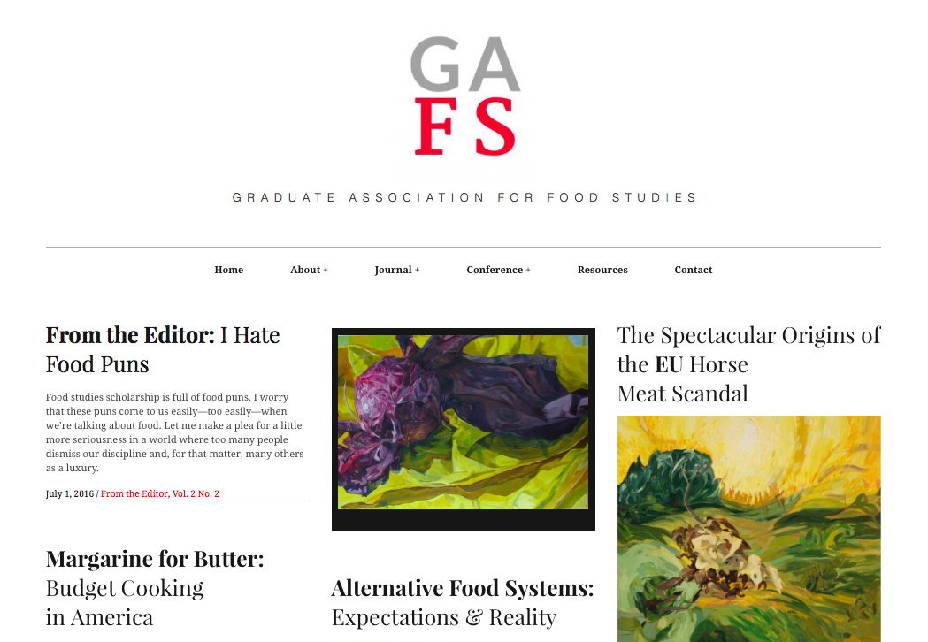 Presenting the New, Online Graduate Journal of Food Studies | Emily Contois
